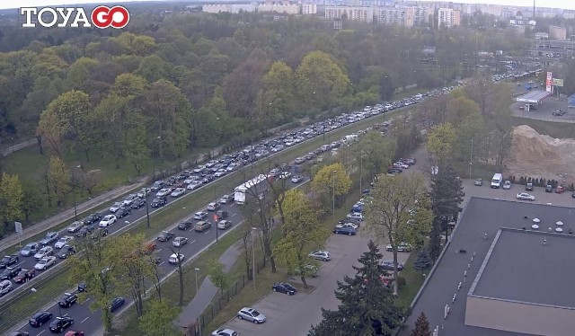 Wielki korek na trasie W Z. Taksówkarze protestują w Łodzi