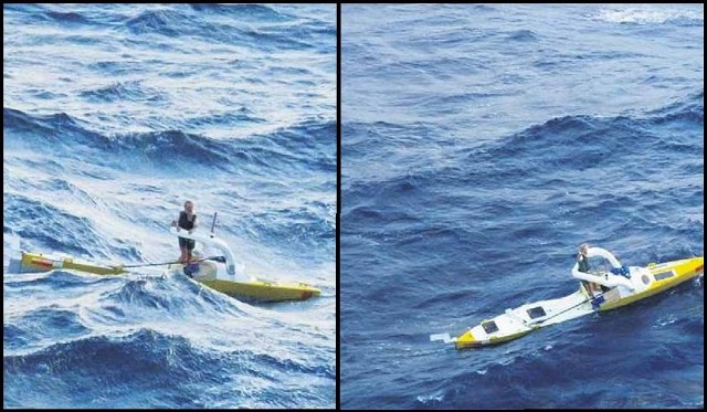 Aleksander Doba na środku oceanu. Zdjęcia zrobione tuż przed ubiegłorocznymi świętami Bożego Narodzenia. Ukazały się m.in. w National Geographic.