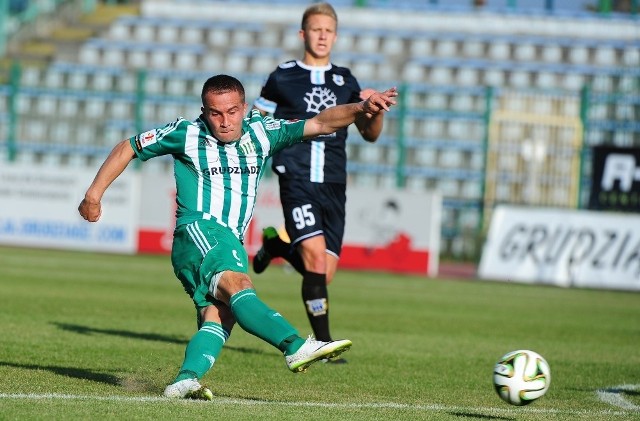 Marcin Kaczmarek strzelił dwa gole w meczu Olimpii z Chrobrym