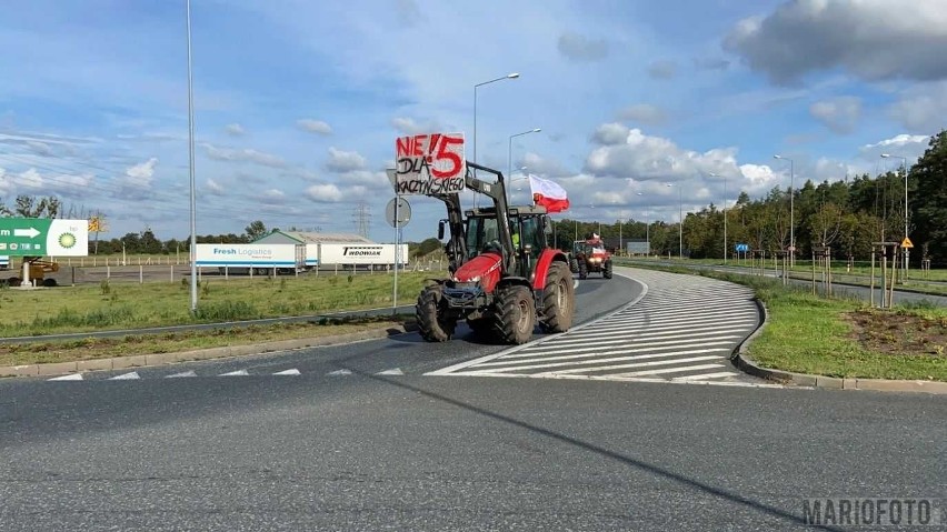 Protest rolniczy na obwodnicy Opola.