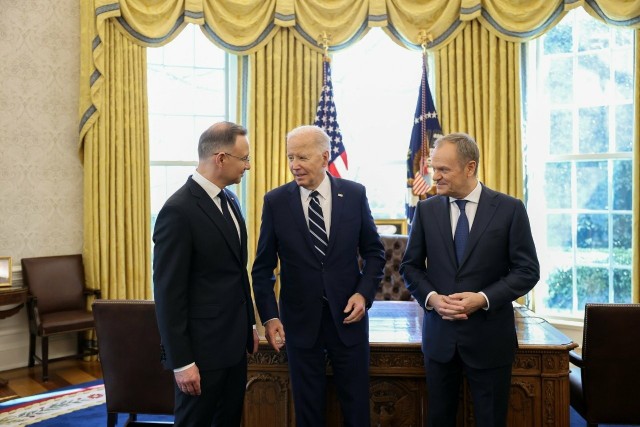 Prezydent Andrzej Duda i premier Donald Tusk spotkali się z Joe Bidenem.