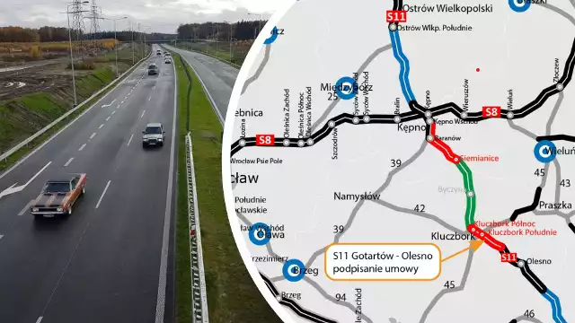Tak wyglądać  będzie przebieg drogi ekspresowej S11 na odcinku Olesno - Kluczbork - Gotartów.