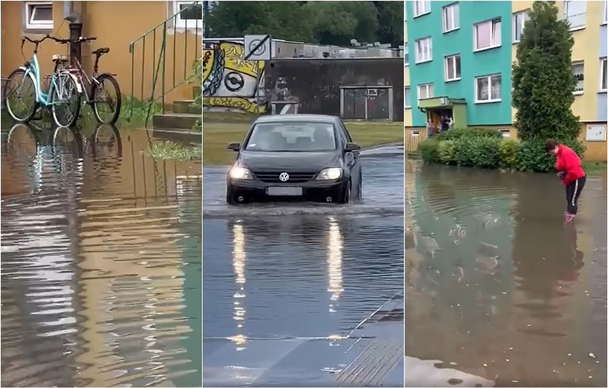 Dzisiejsza nawałnica nad Dolnym Śląskiem zalała osiedla....