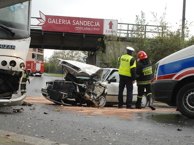 Wypadek na ul. Węgierskiej w Nowym Sączu.