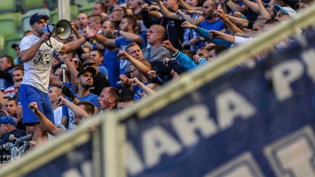 Kibice Lecha Poznań na stadionie w Gdańsku