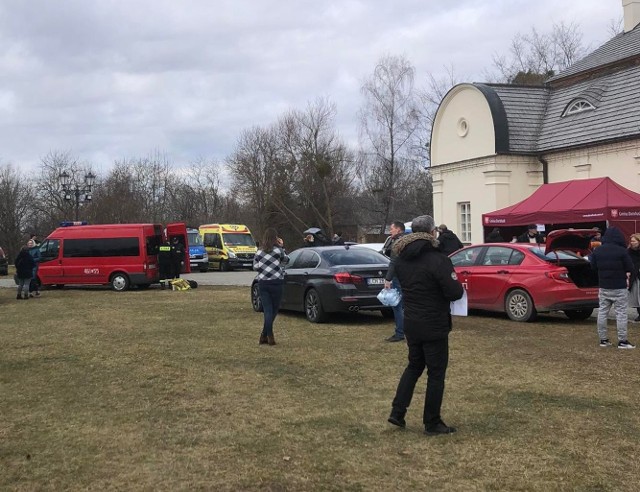 Delegacja powiatu radomskiego na granicy polsko-ukraińskiej.