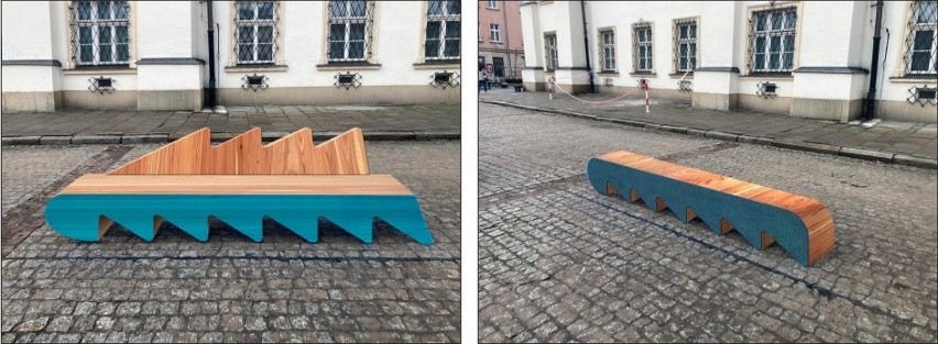 Takie ławki mają się pojawić tymczasowo na placu Wolnica....