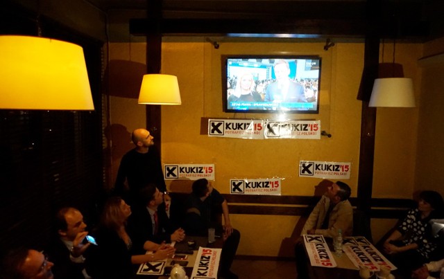 Wieczór wyborczy w lubelskim sztabie Kukiz'15