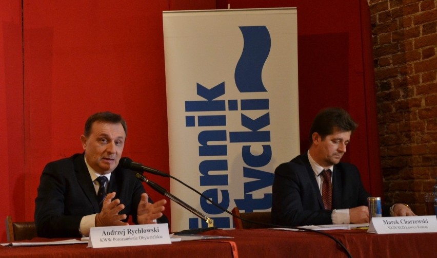 Podczas debaty wyborczej w Malborku Marek Charzewski,...