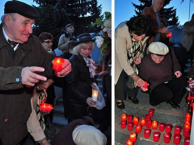 We wtorkowy wieczór obok tablicy poświęconej pamięci 96 ofiar katastrofy smoleńskiej tuż przy Kościele Matki Bożej Nieustającej Pomocy w Tarnobrzegu, mieszkańcy naszego miasta rozpalili znicze.