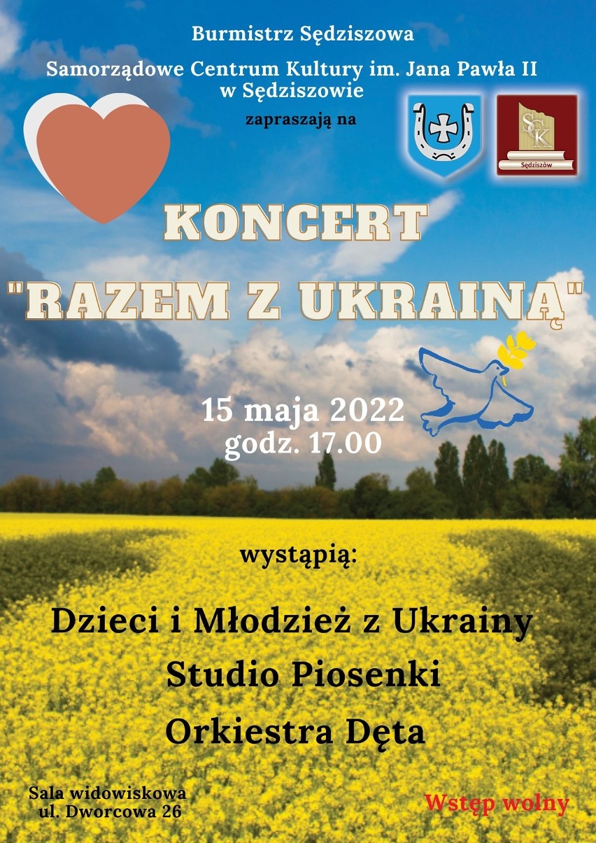 Koncert "Razem z Ukrainą" w Samorządowym Centrum Kultury w Sędziszowie. Wystąpią młodzi artyści z Polski i Ukrainy