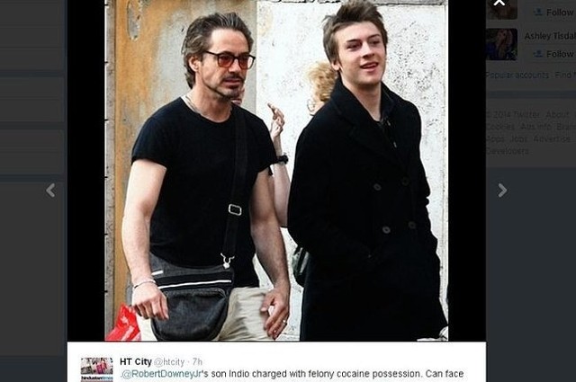 Robert Downey Jr. z synem (fot. screen z Twitter.com)