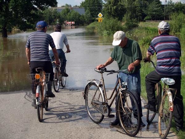 W gminie Radomyśl Wielki woda uszkodziła 30 km dróg. Na zdjęciu: zalana droga przez Podborze.