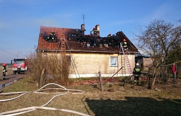 Pożar domu w miejscowości Kośmidry