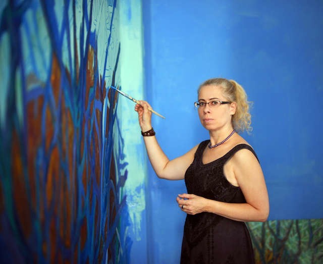 Na instalację malarską „Ogród podwodny” Justyna Jugła...
