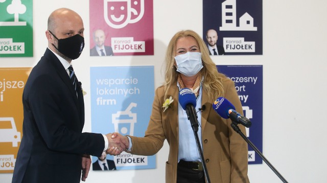 Konrad Fijołek ze wsparciem Elżbiety Łukacijewskiej w wyborach na prezydenta miasta Rzeszowa.