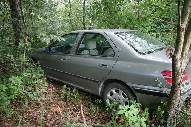 Samochód zatrzymał się w lesie  