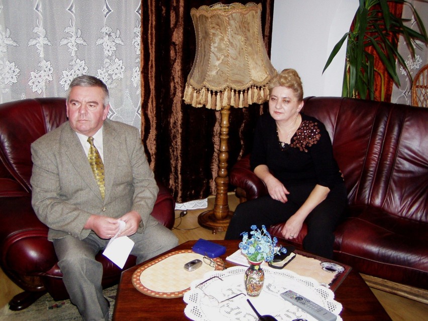 Ignacy Gierada z żoną Lidią w domowych pieleszach, w 2006...