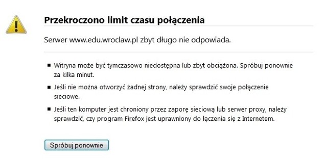 System edu.wroclaw.pl nie działa