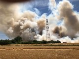 BRZEŹNO. Ogromny pożar zboża. Z ogniem walczyło koło 20 zastępów strażaków. Dym widoczny z wielu kilometrów, ogień zagrażał ludziom