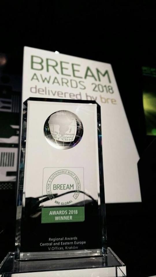 Głowna nagroda BREEAM AWARD 2018, którą laureaci odebrali...