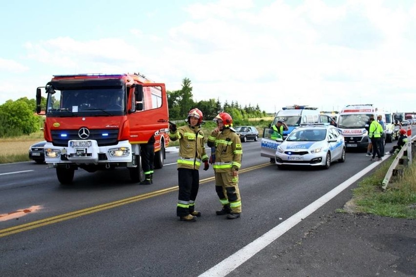 Wypadek koło Piotrkowa! Siedmioro rannych, w tym pięcioro dzieci! Droga w kierunku Łodzi zablokowana [ZDJĘCIA