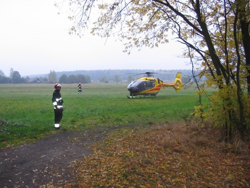 Wypadek w Suszcu: Dwie osoby ranne. Lądował helikopter [ZDJĘCIA]