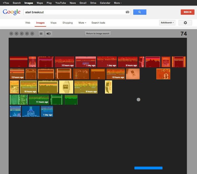 Gra Atari Breakout w przeglądarce Google