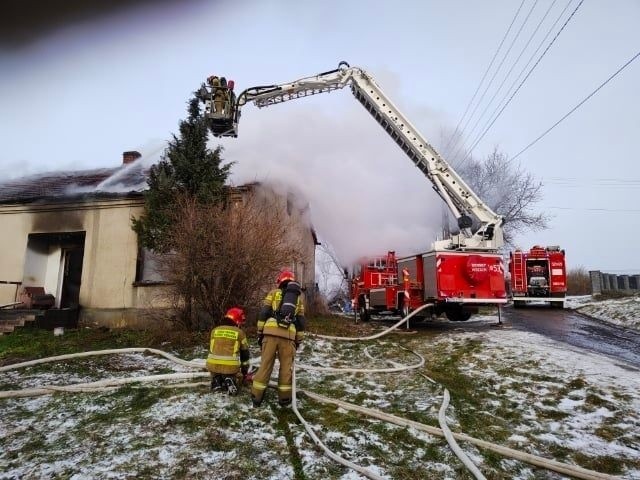 Pożar domu w Gruszowie