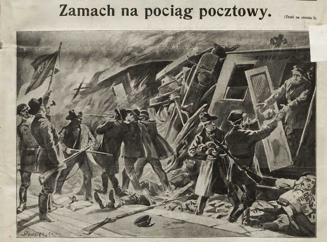 8 listopada 1906 roku Łódzka Organizacja Bojowa PPS dokonała brawurowego napadu na rosyjski pociąg pocztowy na stacji Rogów niedaleko Łodzi. Bojowcy PPS zrabowali 37 tysięcy rubli.
