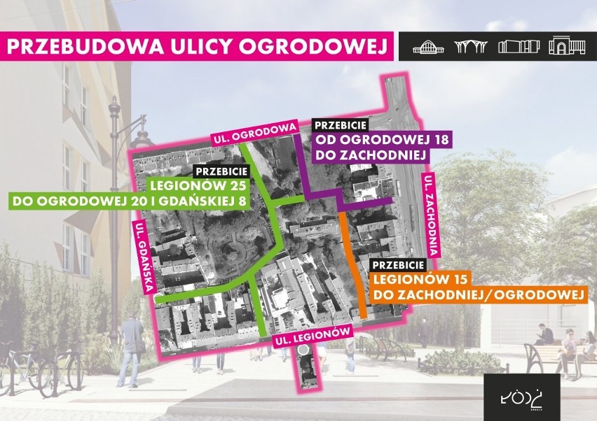 Remont ulic Ogrodowej i Zachodniej w Łodzi. Przebiją pasaże wokół ogrodu kościoła św. Józefa Oblubieńca