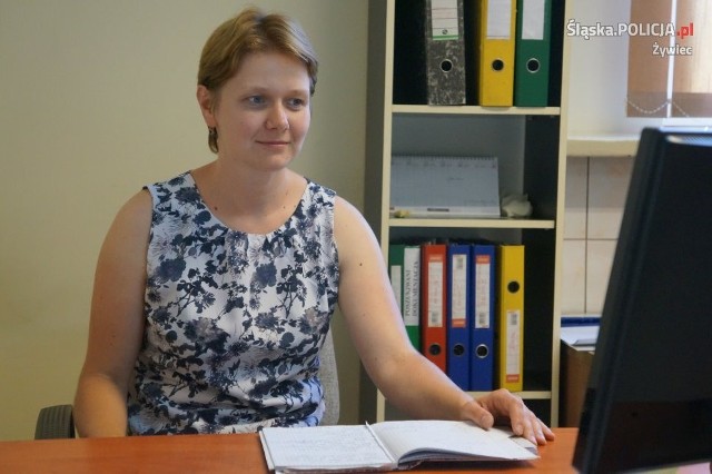 Sierżant Anna Kierpiec-Leśniak na co dzień pracuje w Zespole Kryminalnym Komisariatu Policji w Gilowicach