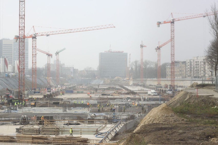 Budowa dworca Łódź Fabryczna - listopad 2013