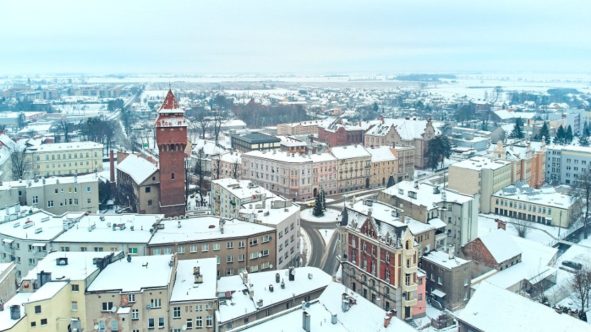 Kluczbork w zimowej scenerii