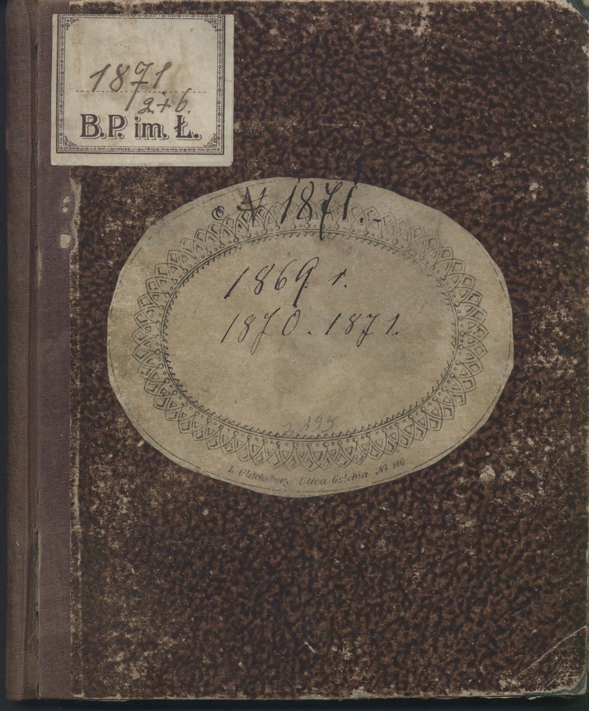 Bolesław Prus, Notatki „lubelskie”, 1868–1874, rękopis...