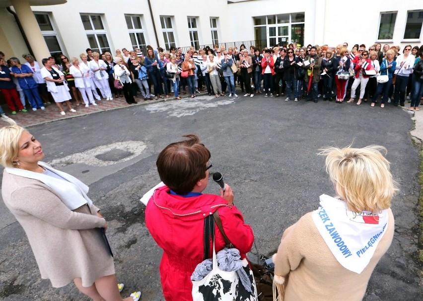 Protest pielęgniarek w Szczecinie