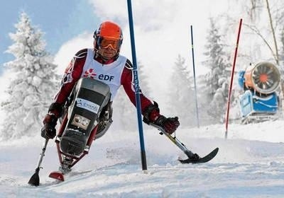 Krakowski niepełnosprawny narciarz na trasie Fot. Jadwiga Pociask