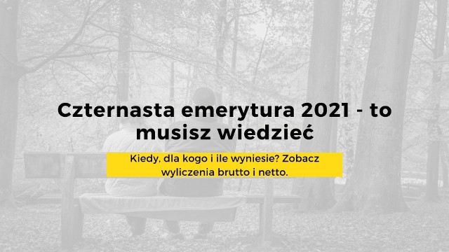 To musisz wiedzieć o czternastych emeryturach 2021. Jesienią tego roku do seniorów trafi dodatkowe świadczenie. Mowa oczywiście o czternastych emeryturach. Przy ich wypłacaniu obowiązują określone zasady. Nie każdy dostanie tyle samo, a niektórzy nie otrzymają ani złotówki! Zobacz, jakie będą wypłaty czternastej emerytury, kto dostanie i kiedy pieniądze pojawią się na kontach. Szczegóły na kolejnych stronach ---->