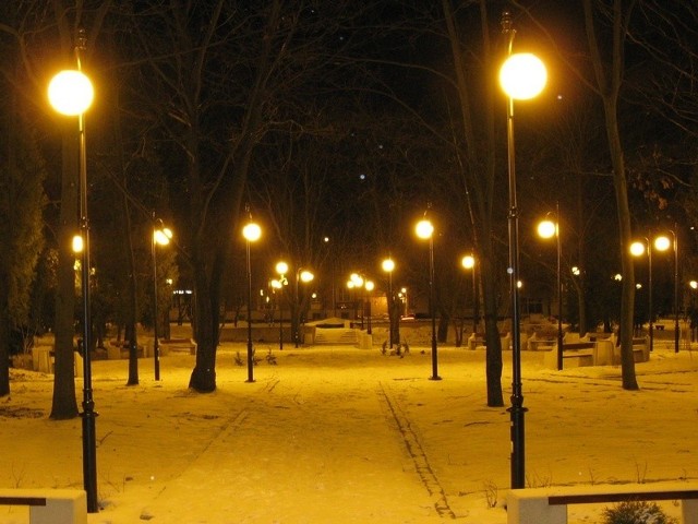 Miastecki park to najlepiej oświetlone miejsce w powiecie bytowskim.