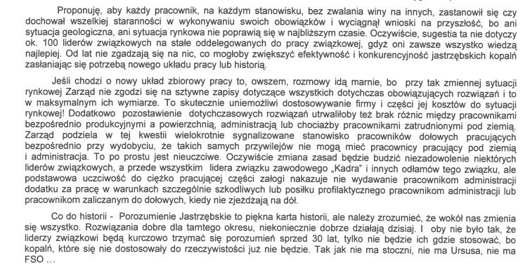 "Sytuacja w JSW jest poważna" Prezes Zagórowski napisał list do pracowników JSW