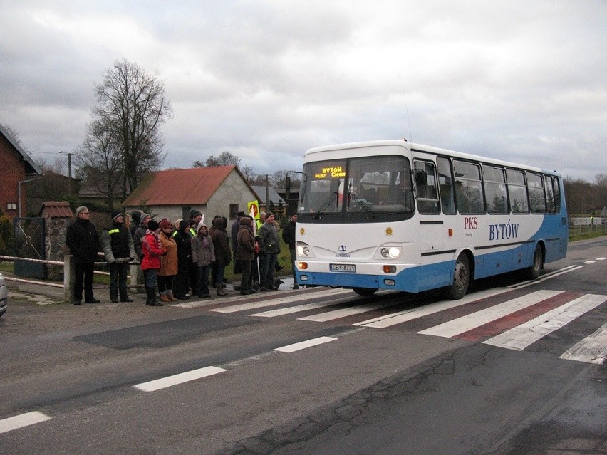 Piaszczyna - blokada drogi krajowej nr 20