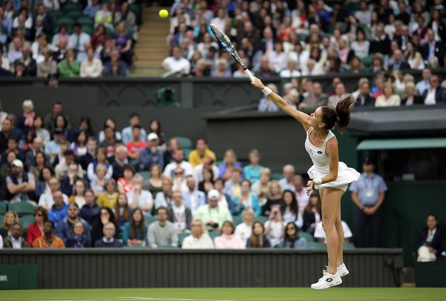 Agnieszka Radwańska na tegorocznym Wimbledonie.