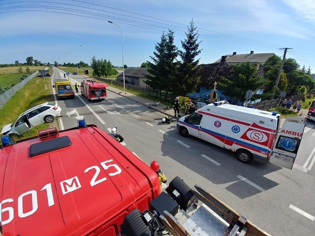 Wypadek w miejscowości Sady w gminie Potworów.