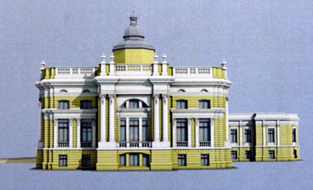 Komputerowa wizualizacja pałacu Juliusza Heinzla na Julianowie, który rozebrano podczas wojny