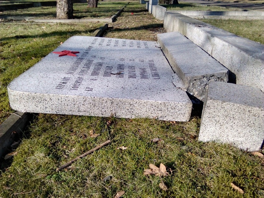 Zdewastował cmentarz żołnierzy radzieckich w Kaliszu [FOTO]