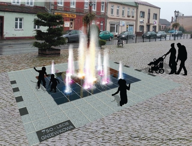 Zgodnie z pomysłem w miejscu dzisiejszego zdroju miała powstać fontanna według projektu, który prezentujemy na zdjęciu