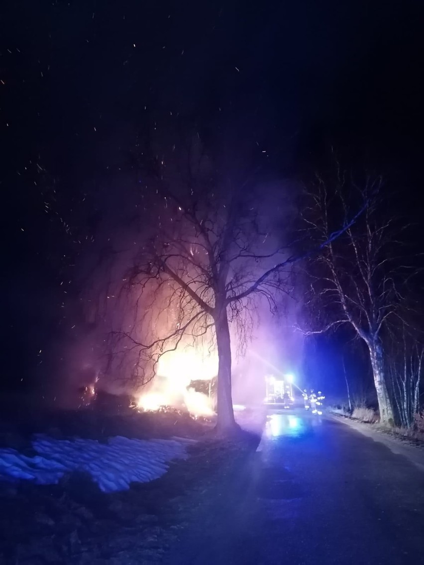 Pożar słomy w powiecie świdwińskim