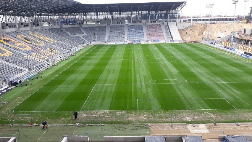 Stadion Pogoni Szczecin - stan 3 kwietnia 2021.