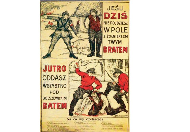 Antysowiecki plakat nawołujący do walki z wrogiem.