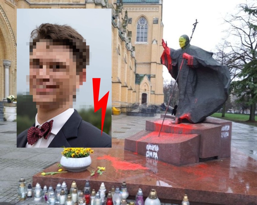 25 - latek oblał farbą pomnik Jana Pawła II. W piątek 7...